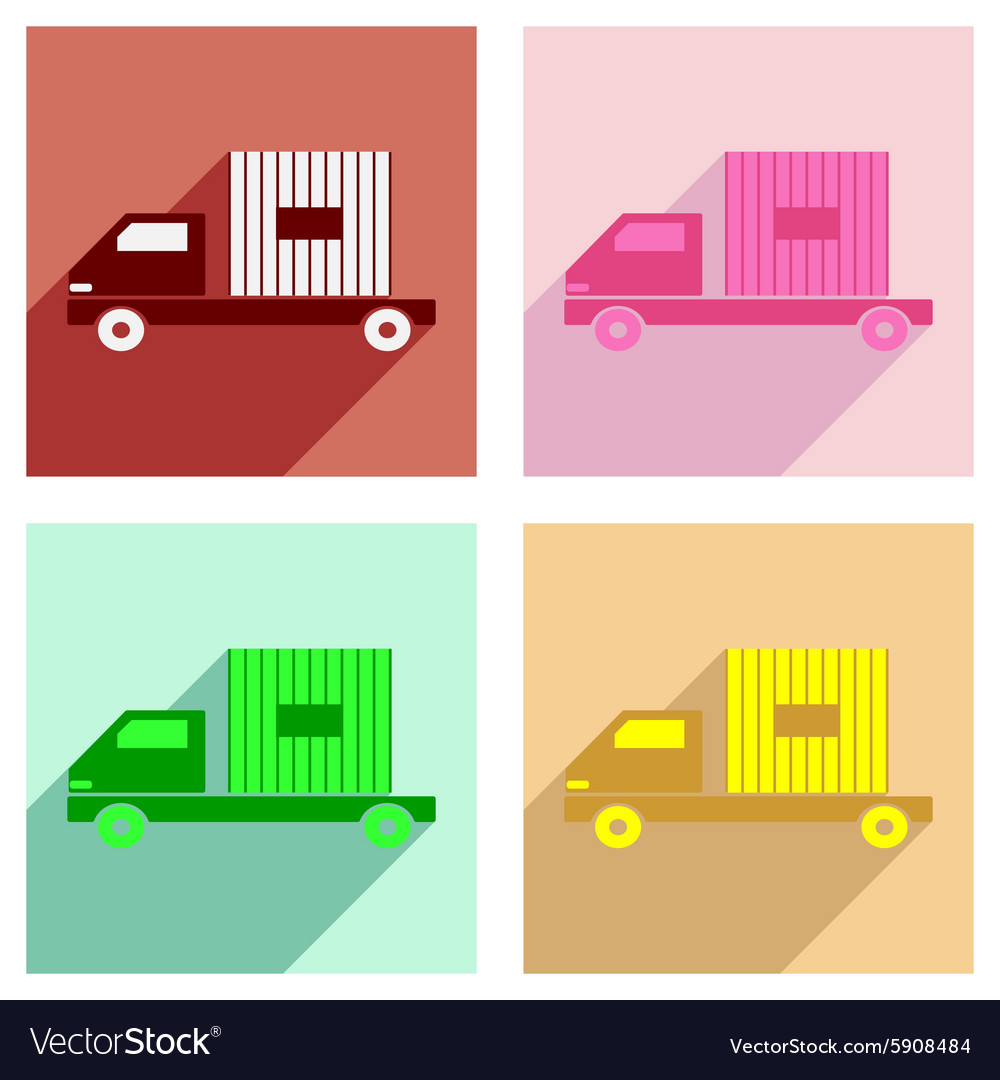 Flat with shadow concept and mobile application