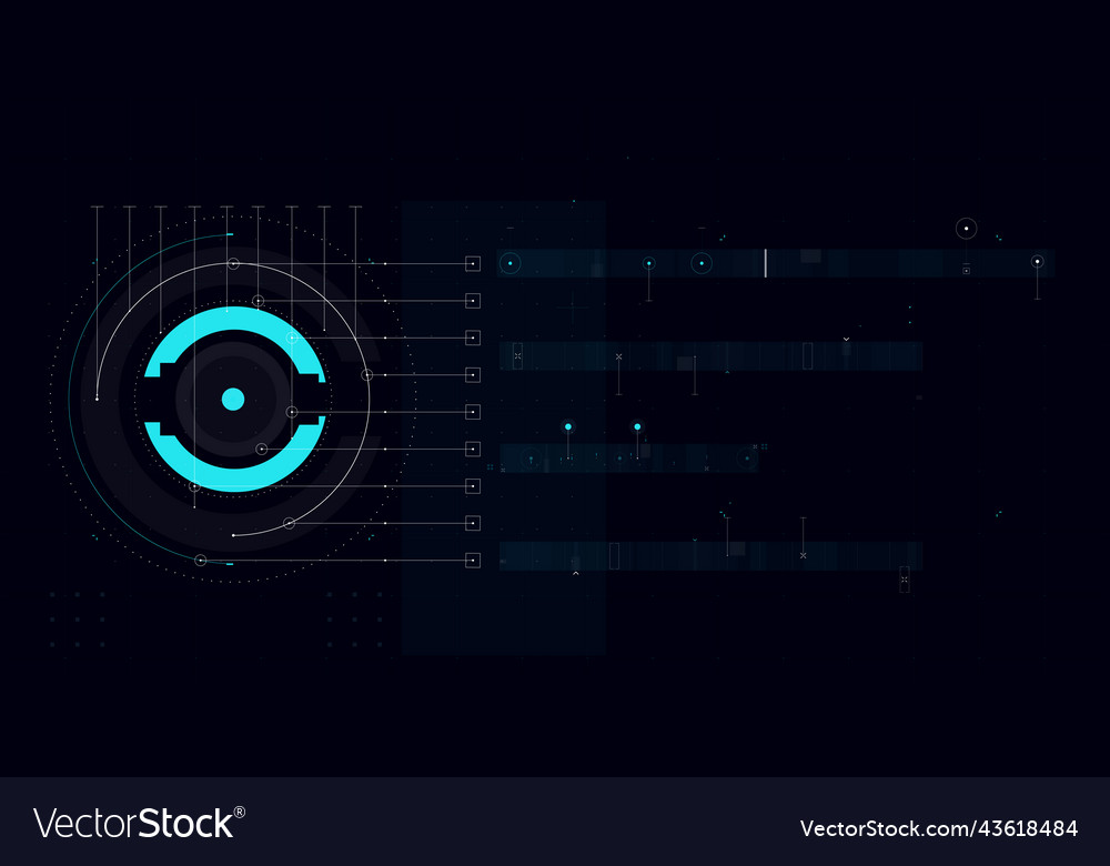 Hud fui template for widescreen without text 005 vector image Hud fui template for widescreen without text 005