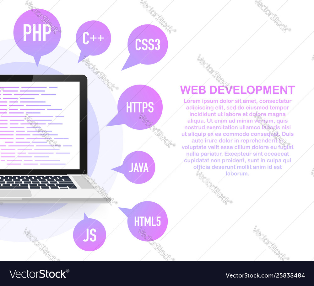 Programming web development concept code vector image Programming web development concept code