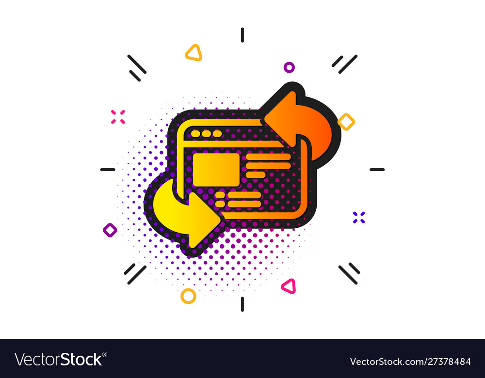 Refresh website icon update web page sign Vector Image