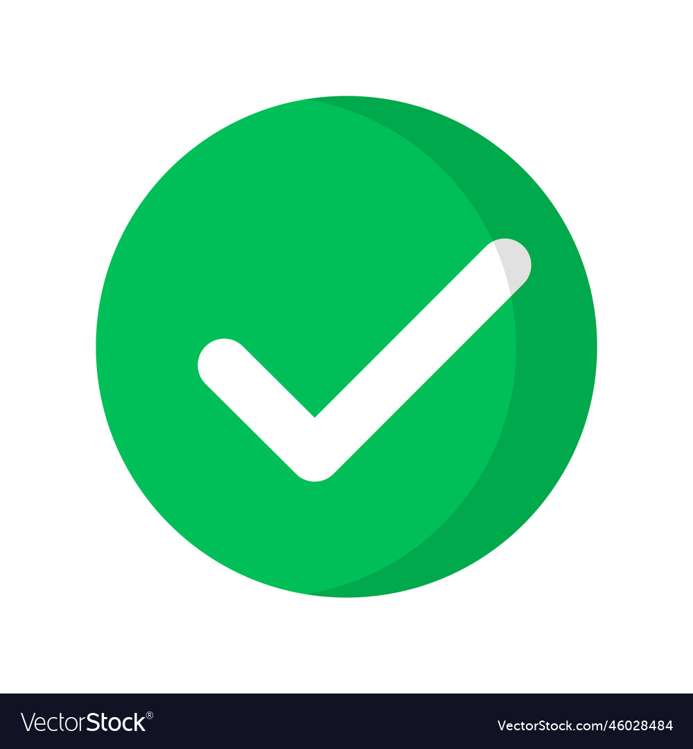 Round checkbox or authentication success vector image Round checkbox or authentication success