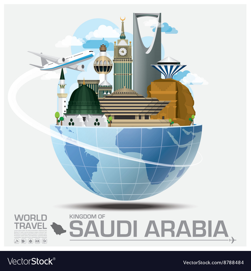 Saudi Arabia Landmark Global Travel And Journey Vector Image