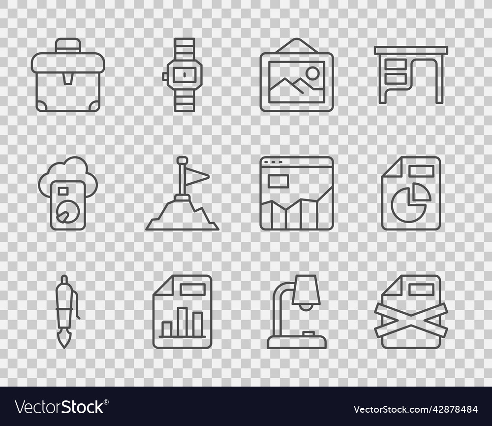 Set line fountain pen nib delete file document Vector Image Set line fountain pen nib delete file document