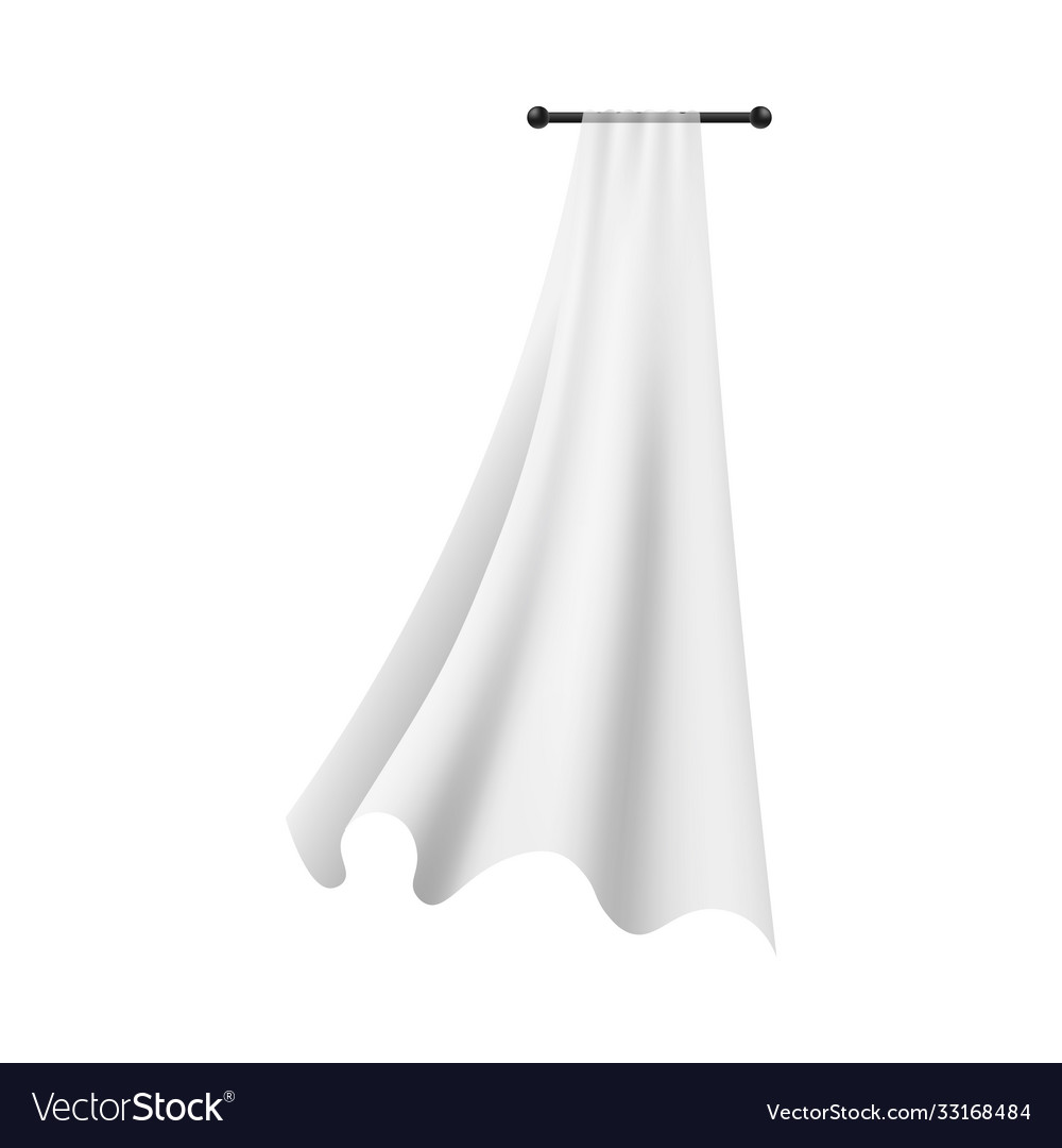 White light fabric curtain blowing and fluttering Vector Image