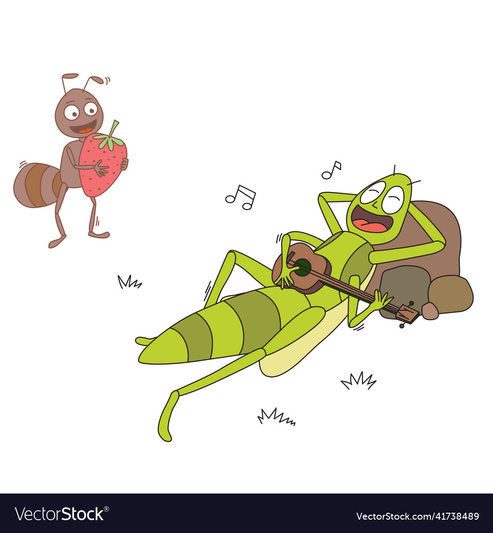 A lazy grasshopper and dilligent ant