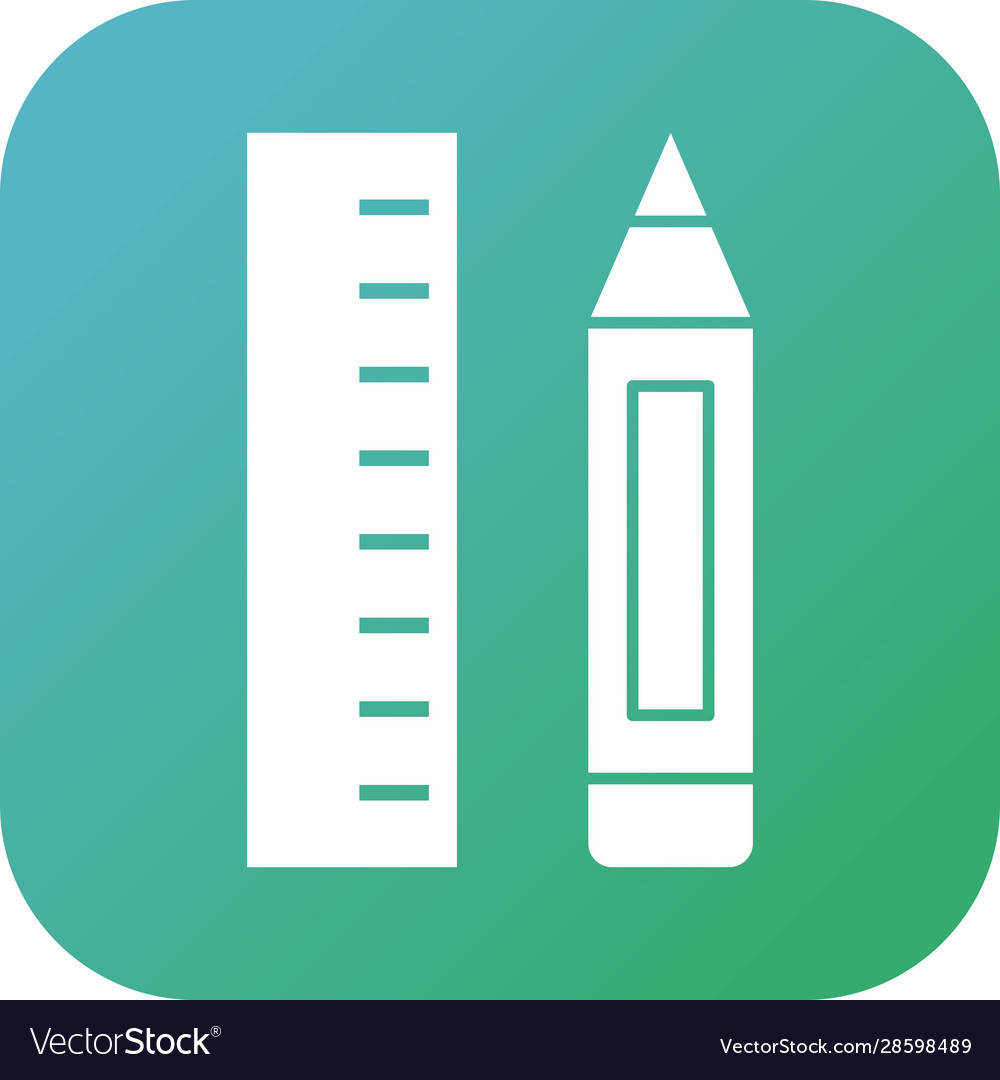 Beautiful pen and ruler glyph icon