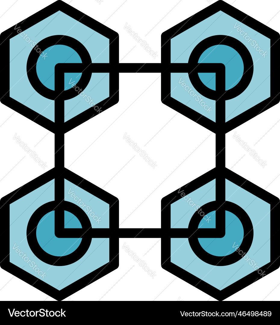 Blockchain ledger icon flat Royalty Free Vector Image