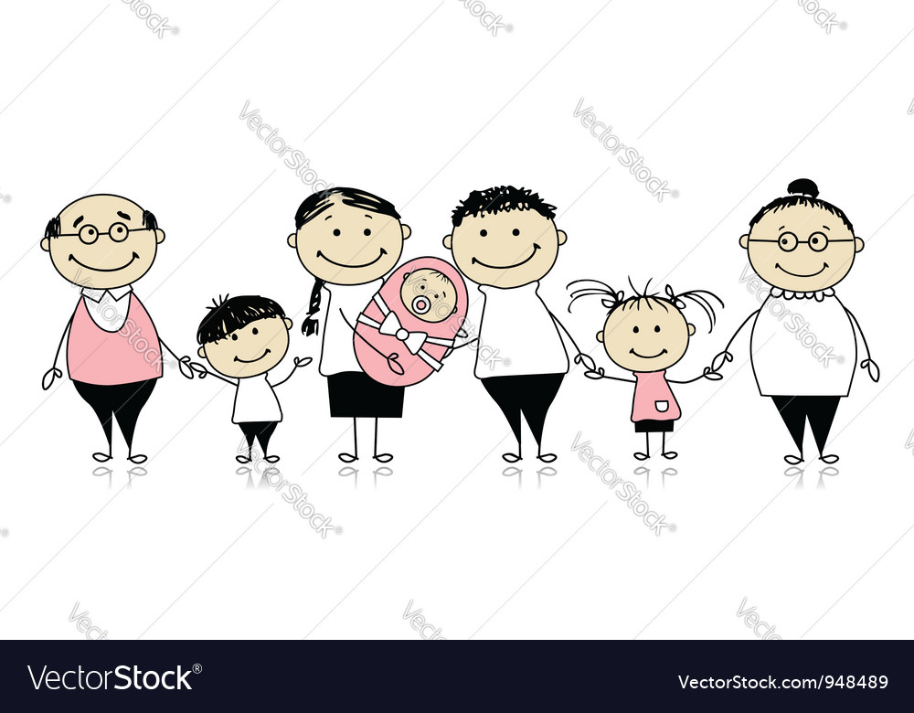 Fröhliche Familie mit neugeborenem Baby
