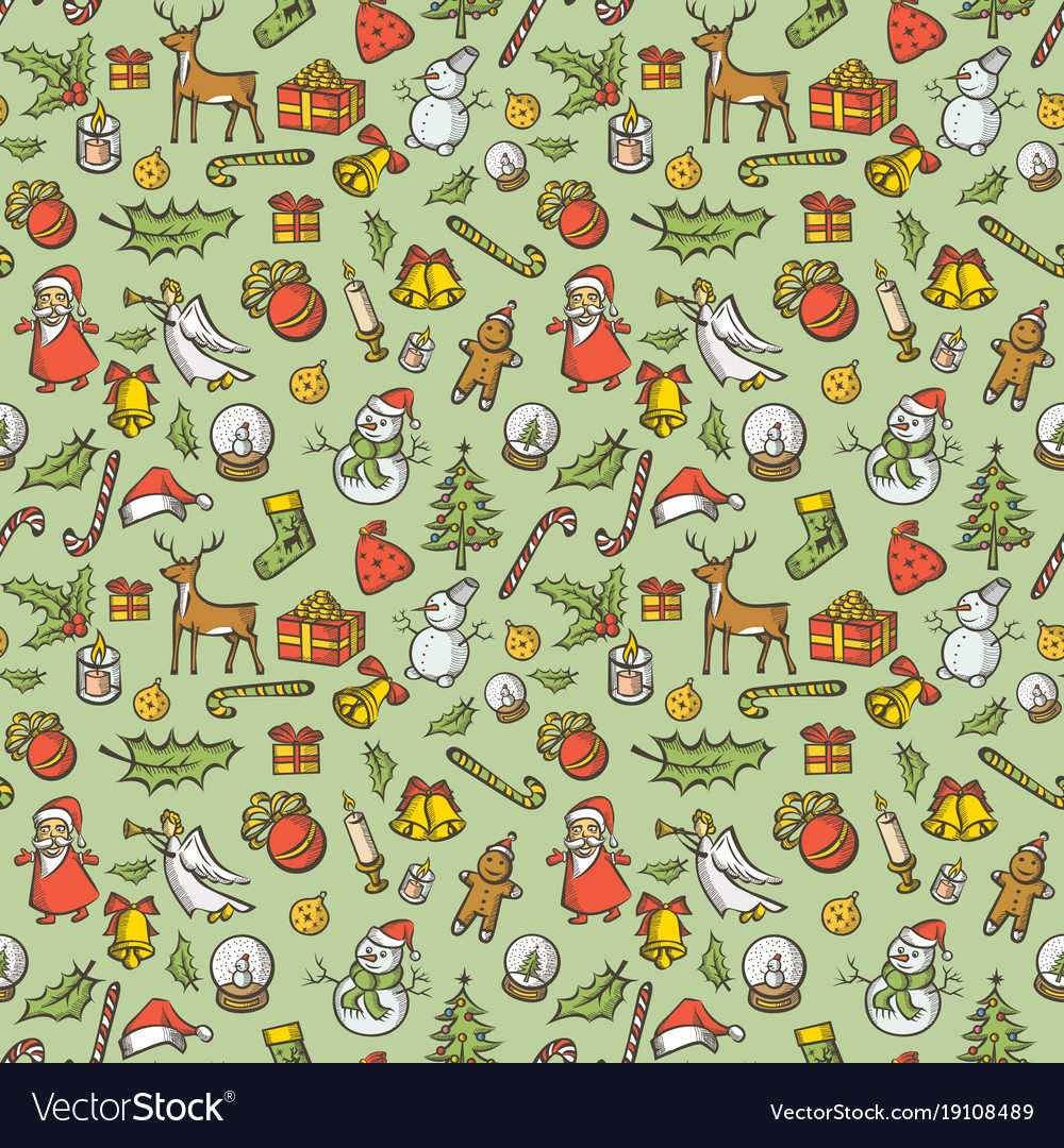 Christmas and new year elements seamless