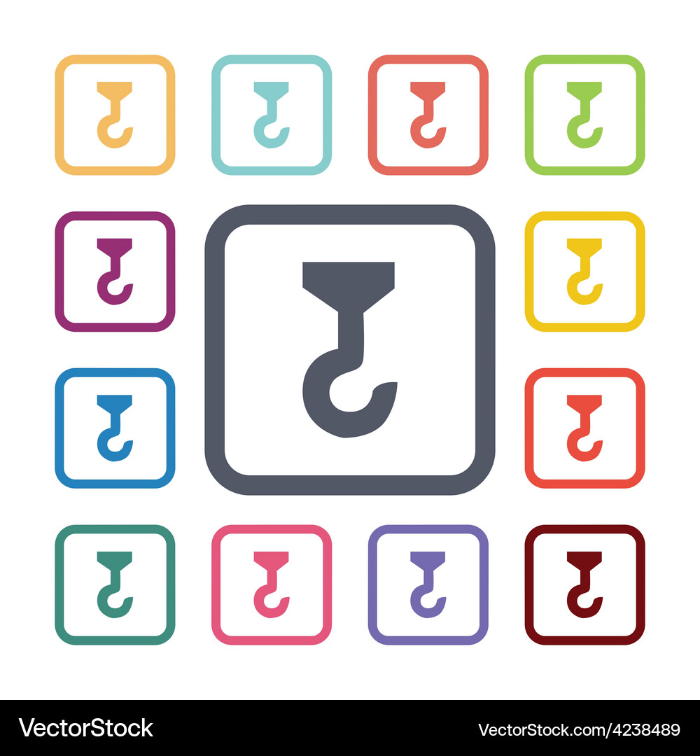 Crane flat icons set Royalty Free Vector Image