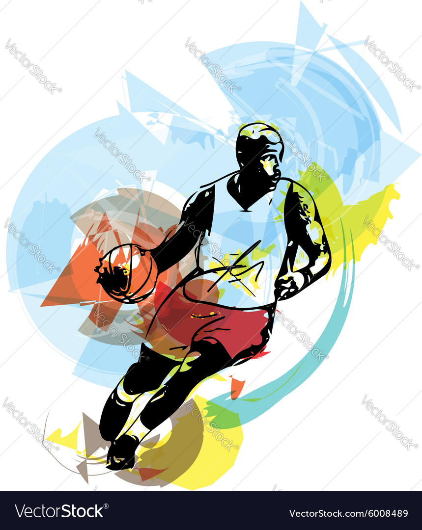 Dynamic Basketball Player Sketch