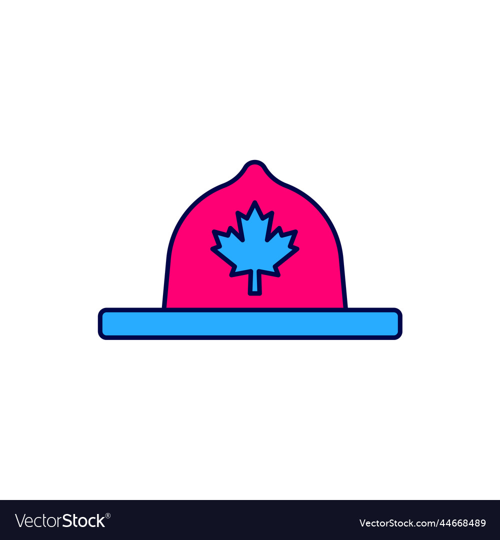 Filled outline canadian ranger hat uniform icon