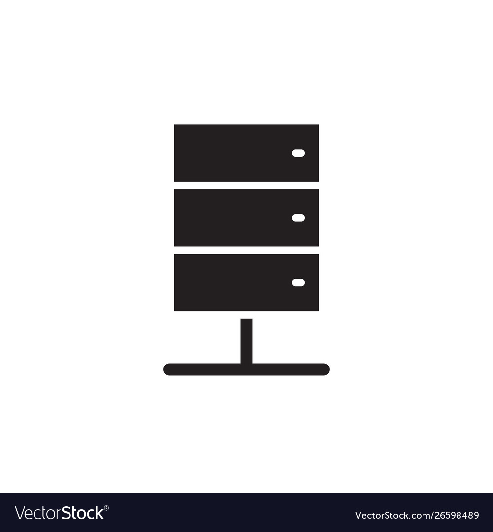 Flat glyph data server database web storage icon Vector Image Flat glyph data server database web storage icon