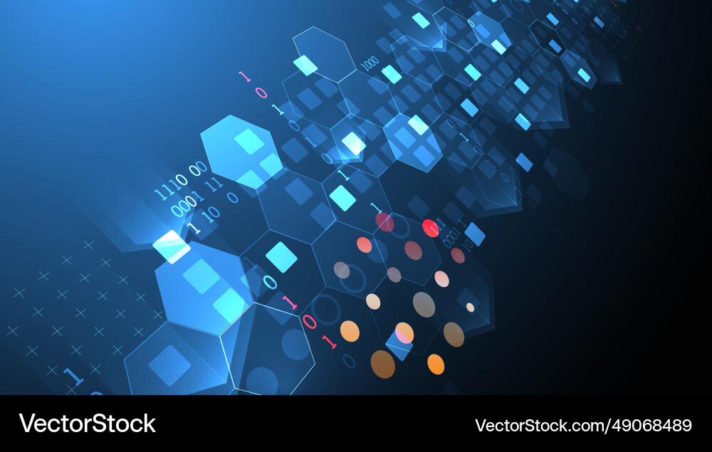 Geometric abstract background with hexagons Vector Image