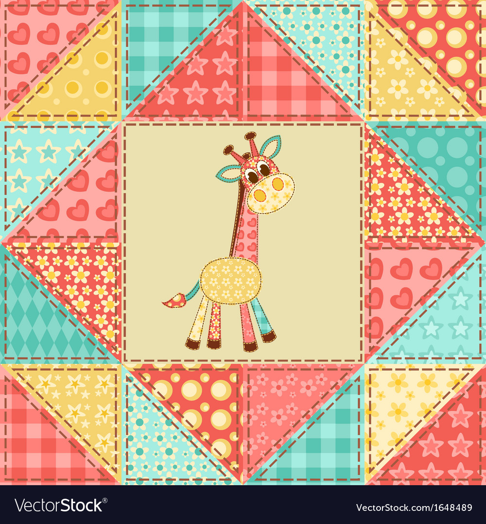 Giraffe quilt pattern Royalty Free Vector Image