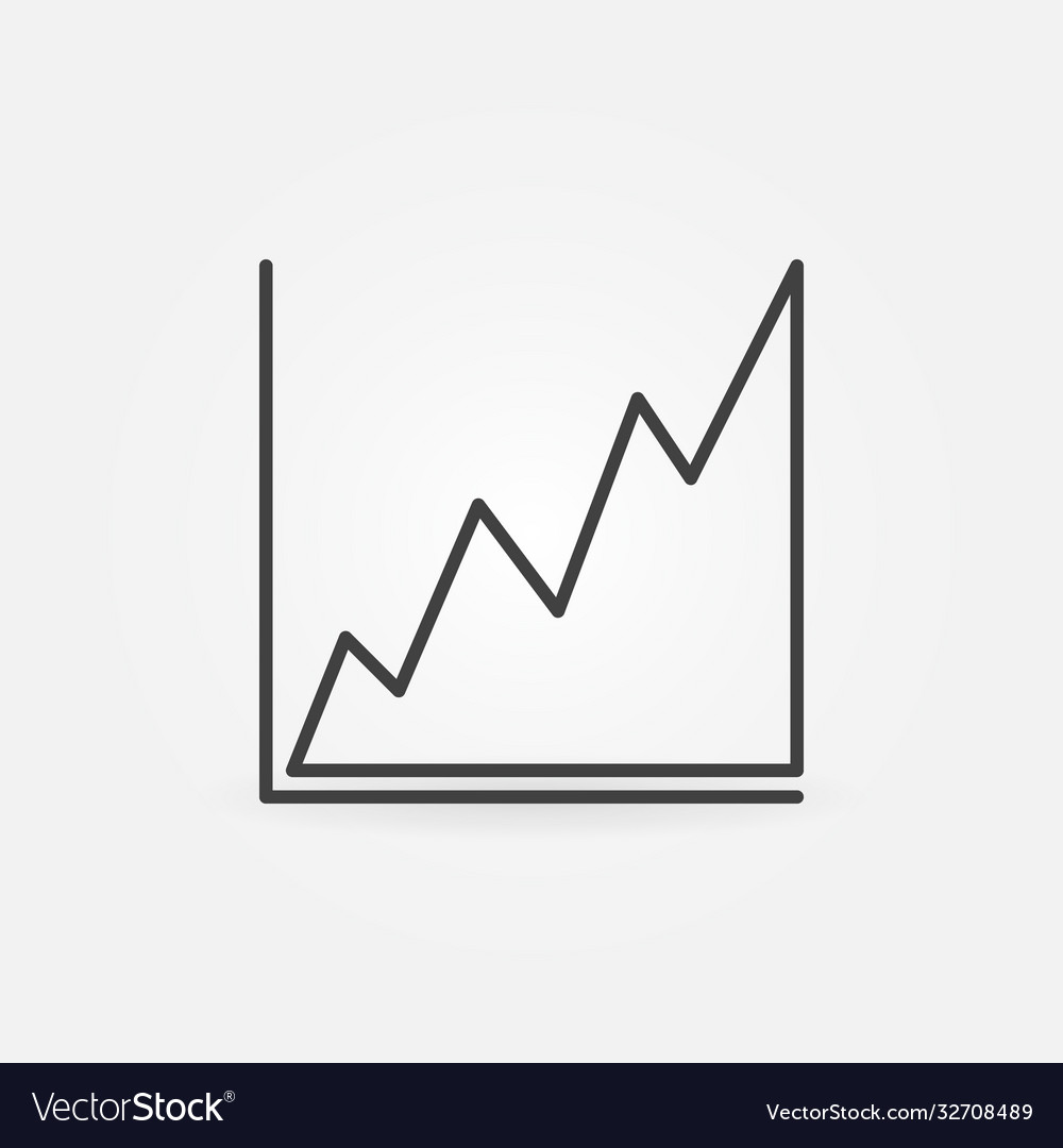Graph concept minimal icon in thin line vector image Graph concept minimal icon in thin line