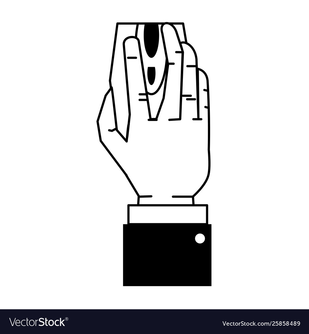 Hand using computer mouse cartoon isolated Vector Image Hand using computer mouse cartoon isolated