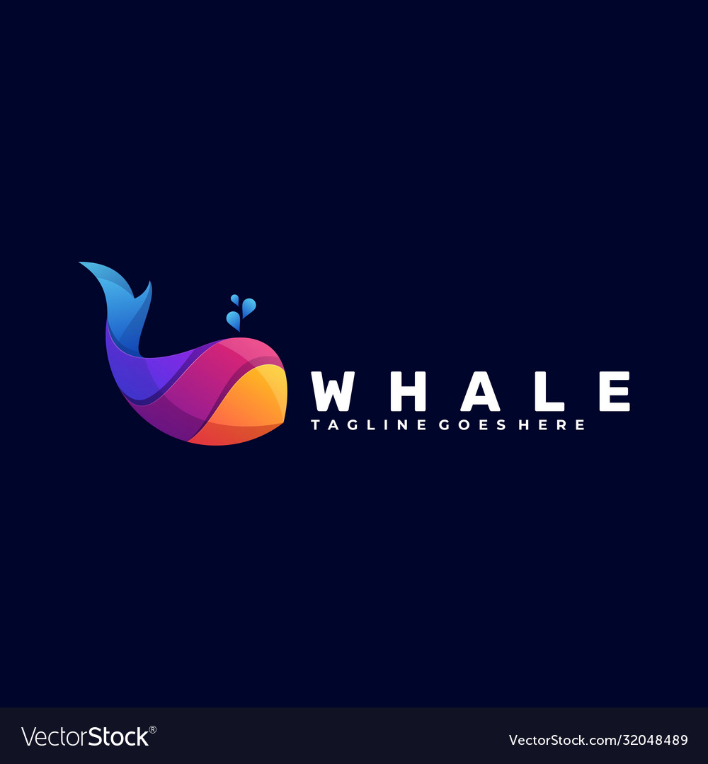 Logo whale gradient colorful style