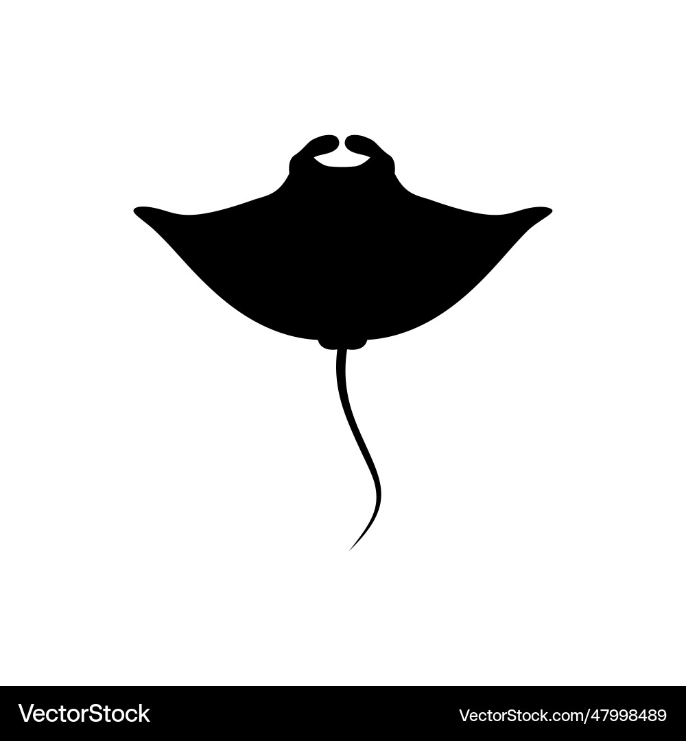 Manta ray black silhouette lo Royalty Free Vector Image