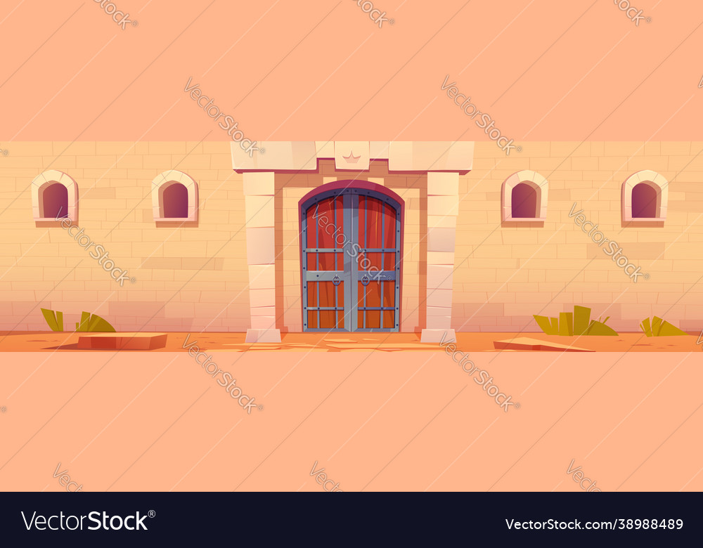 Medieval castle gate fairy tale palace exterior vector image Medieval castle gate fairy tale palace exterior