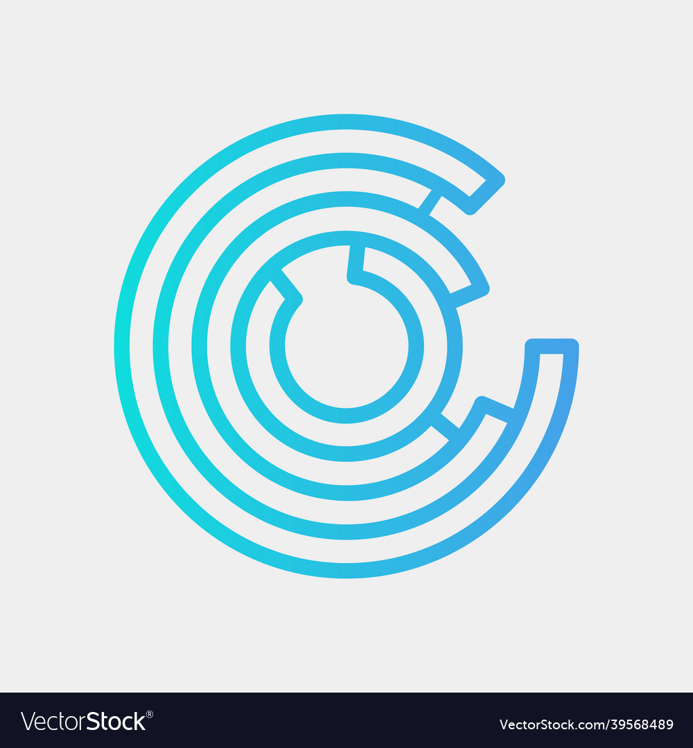 Pie chart icon in gradient style for any projects vector image Pie chart icon in gradient style for any projects