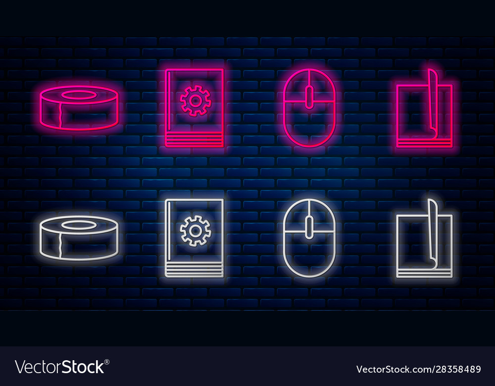 Set line user manual computer mouse scotch vector image Set line user manual computer mouse scotch
