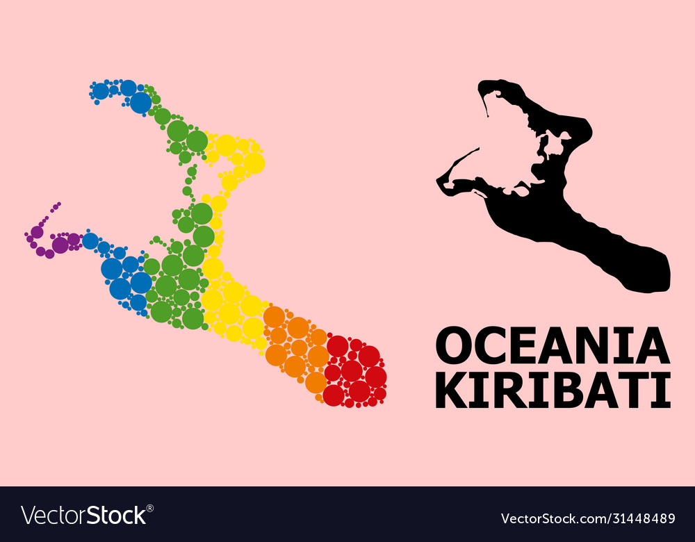 Spectrum collage map kiribati island for lgbt