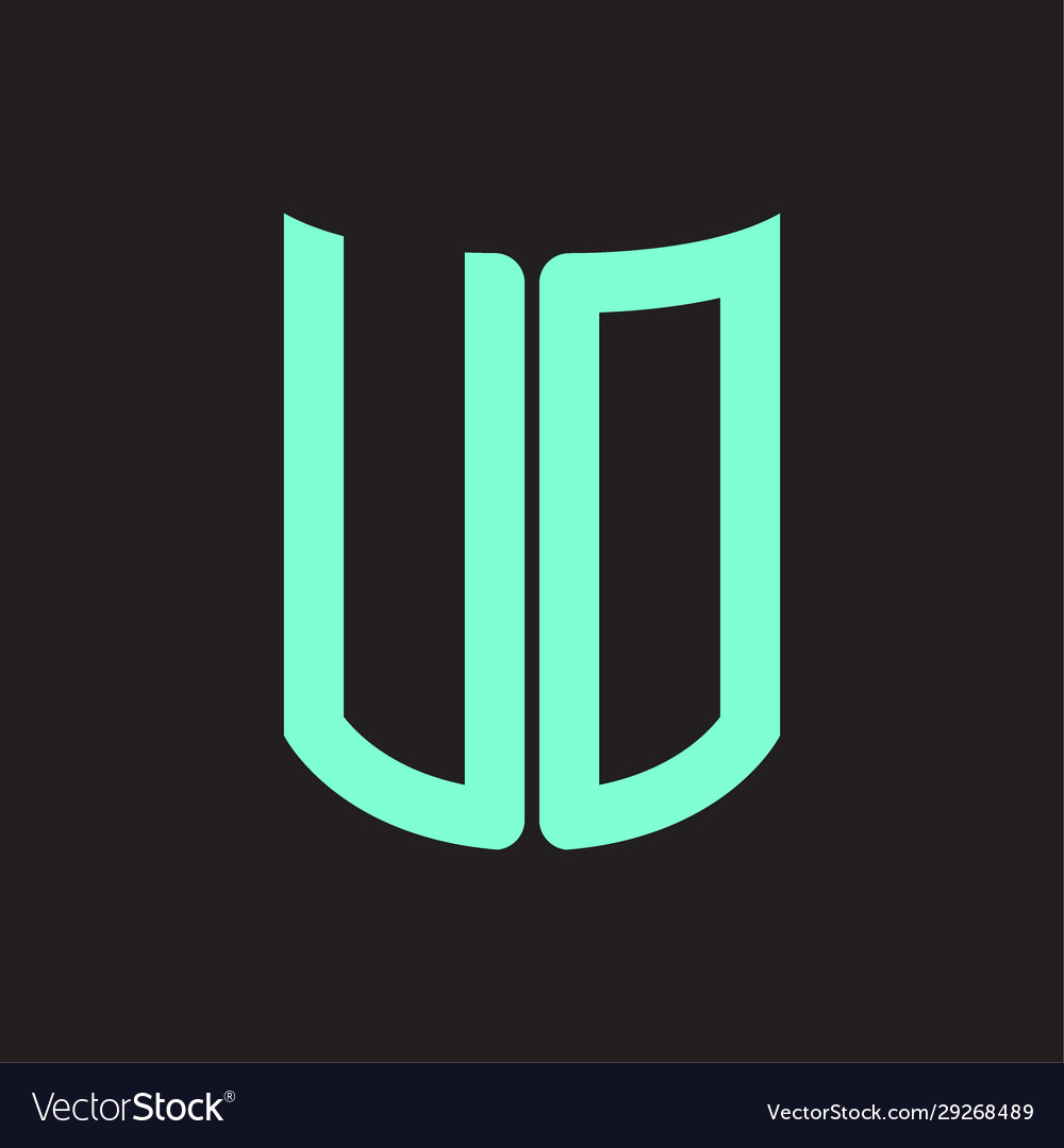 Ud logo monogram with ribbon style design template