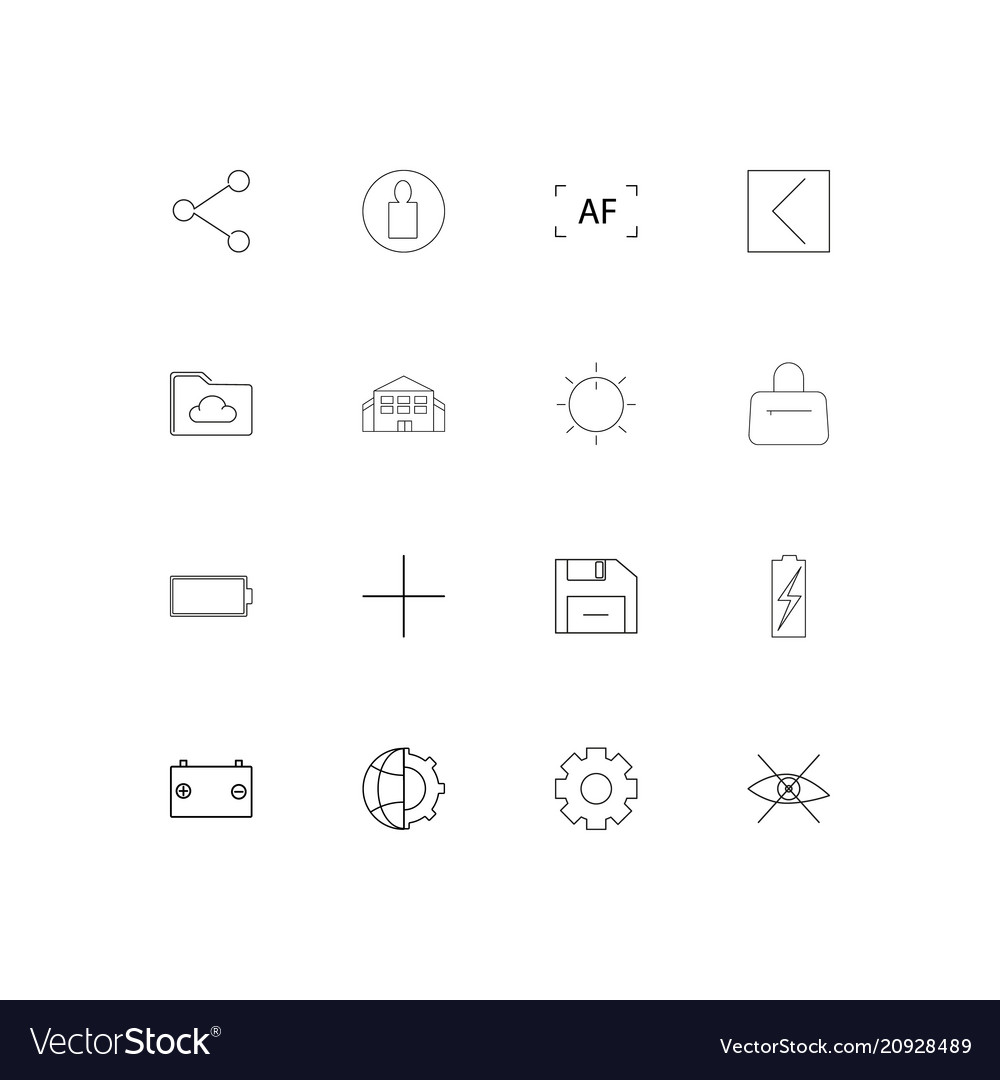 User interface linear thin icons set outlined
