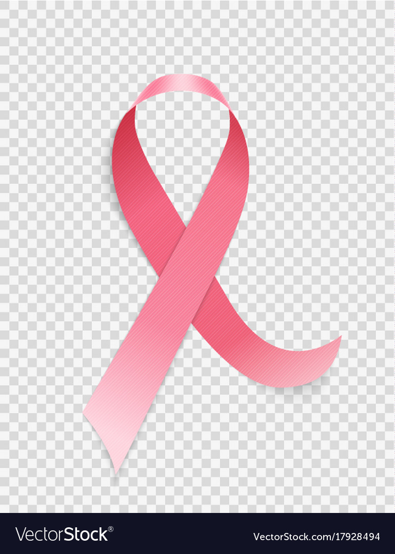 Breast Cancer Awareness Month Pink Ribbon Sign On Vector Image 4026