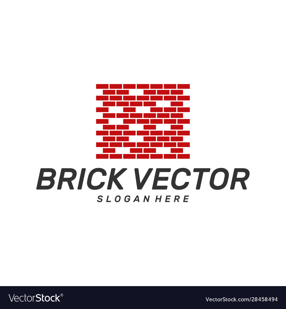 Brick Gebäude Logo Design Ziegelwerk einfach