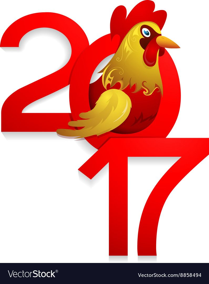 Chinese new year 2017 with rooster