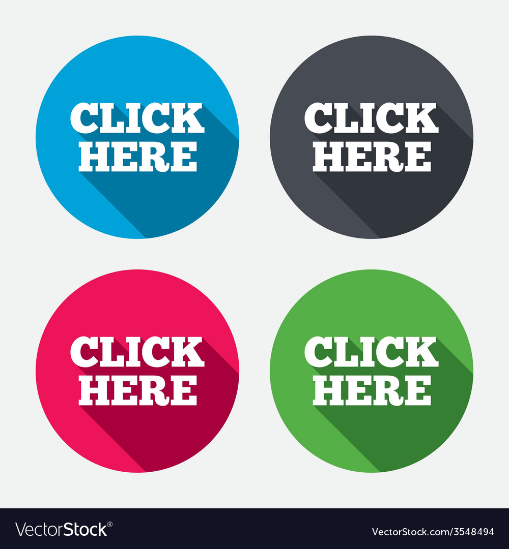 Click Here Sign Icon Press Button Royalty Free Vector Image