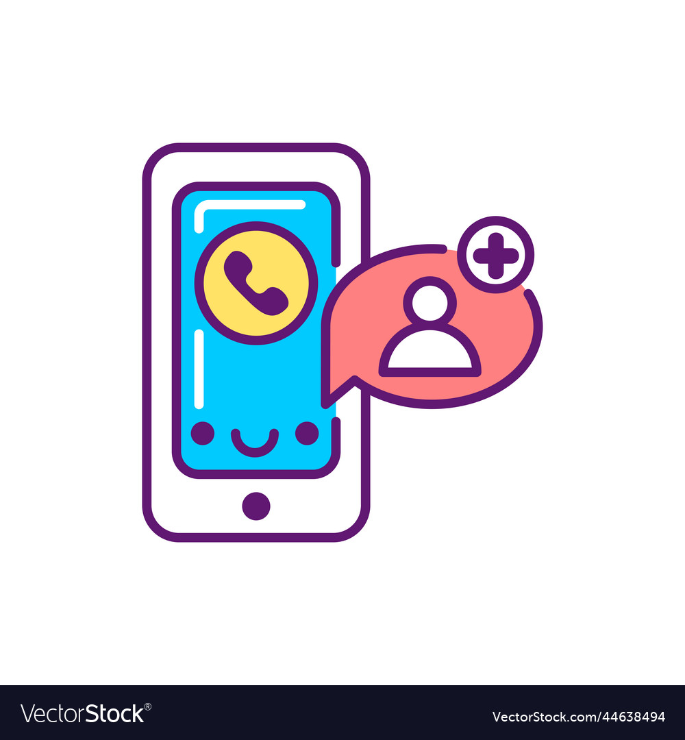 Compiling a contact database line color icon Vector Image Compiling a contact database line color icon