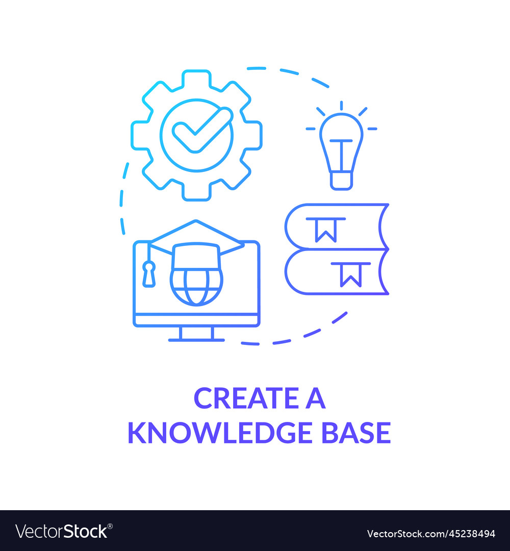 Create knowledge base blue gradient concept icon Vector Image