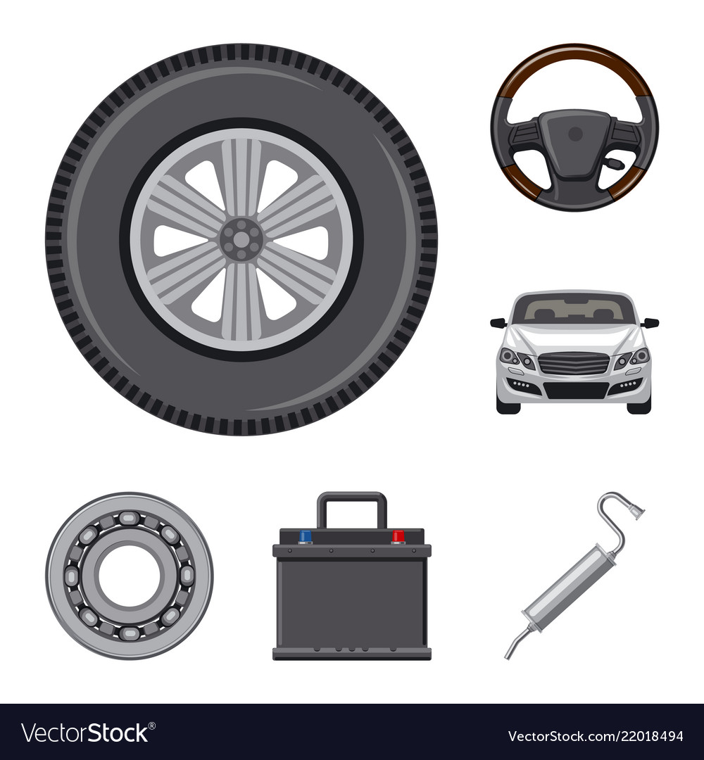 Design of auto and part symbol collection vector image Design of auto and part symbol collection