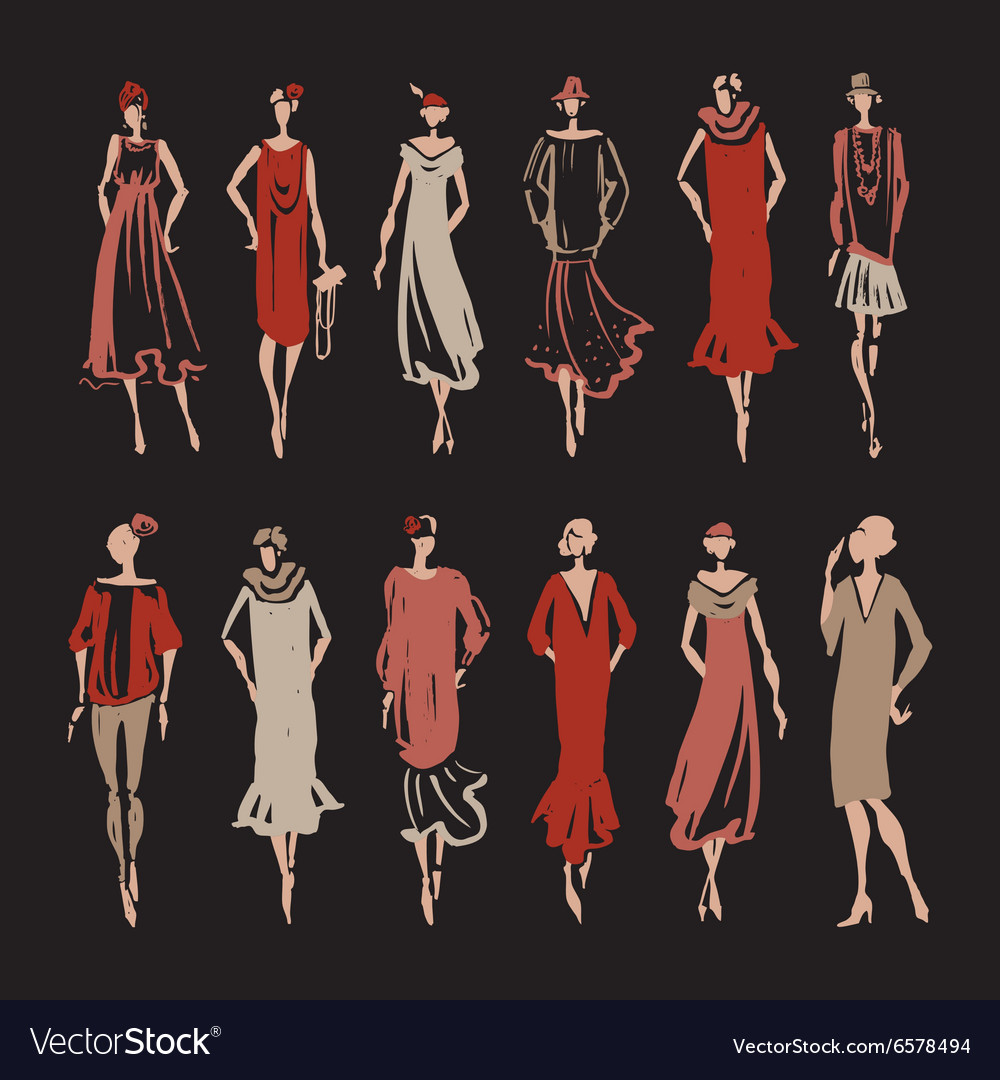 Elegante Frau Silhouette - Retro Stil