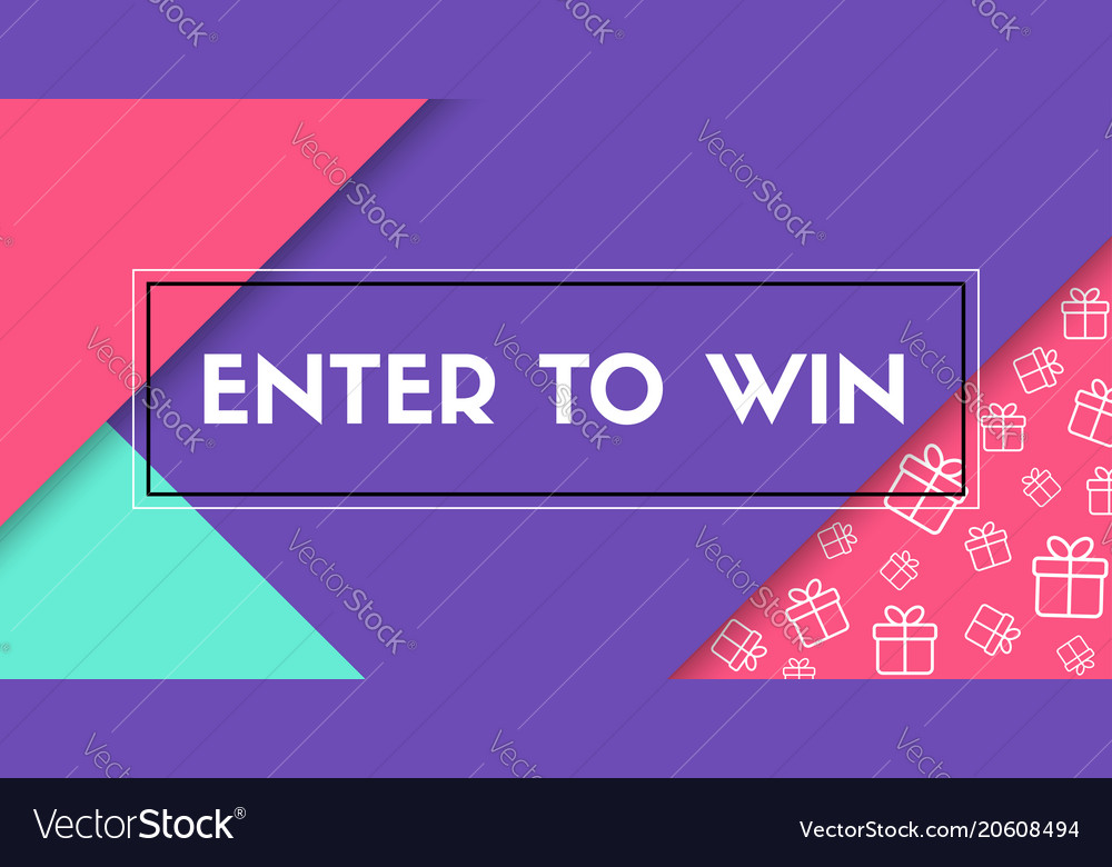 Enter To Win Banner With Frame Royalty Free Vector Image