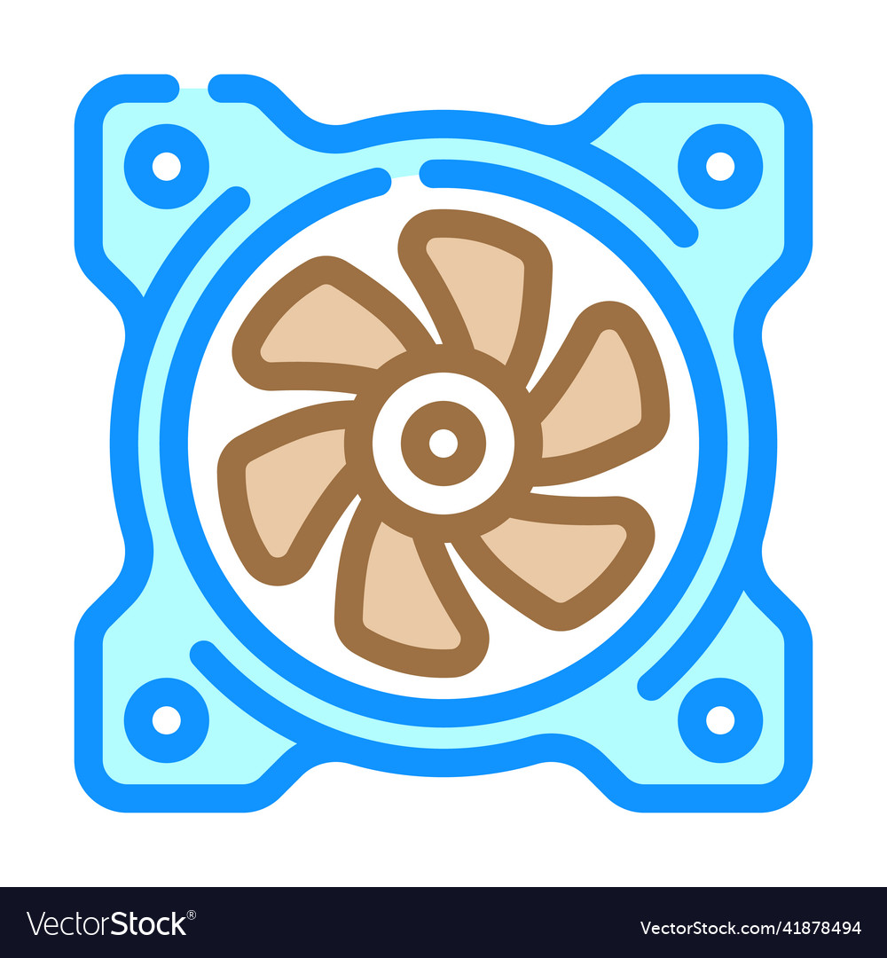 Fan computer part color icon vector image Fan computer part color icon