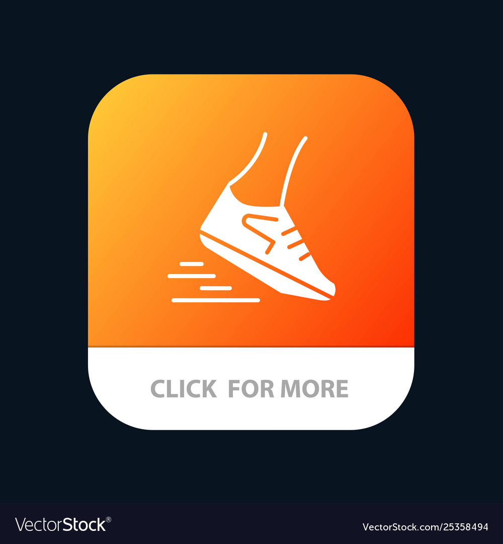 Fast leg run runner running mobile app button vector image Fast leg run runner running mobile app button