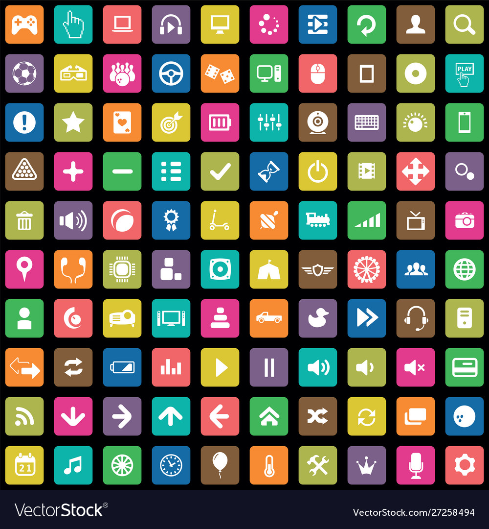 Game 100 icons universal set for web and ui