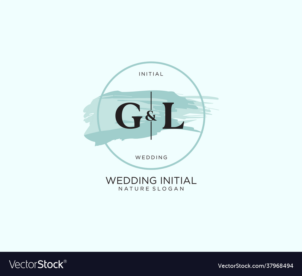 Initial gl letter beauty logo handwriting