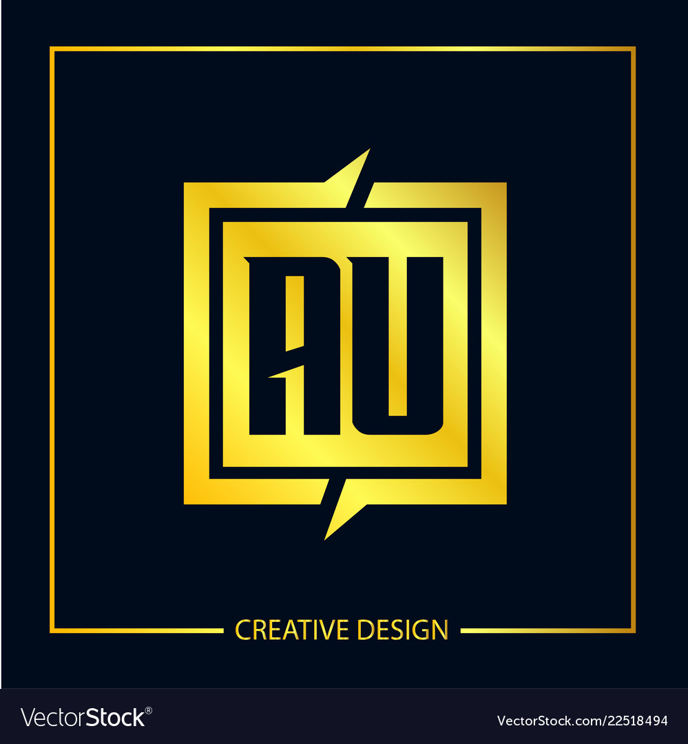 Initial letter au logo template design