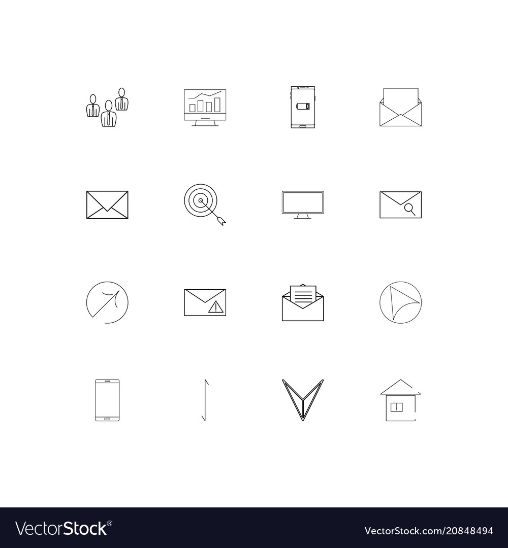Internet of things linear thin icons set outlined