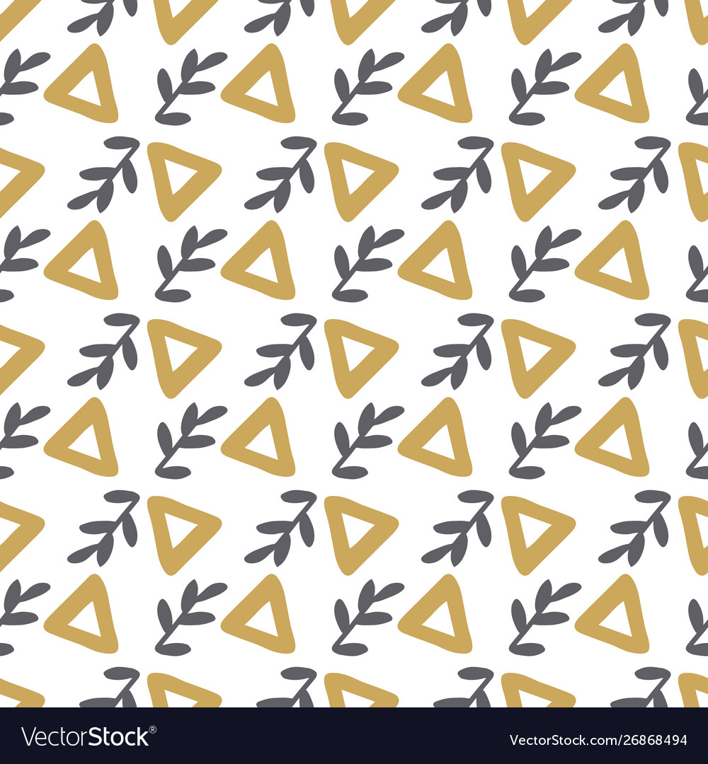 Leaves triangle seamless repeat pattern design