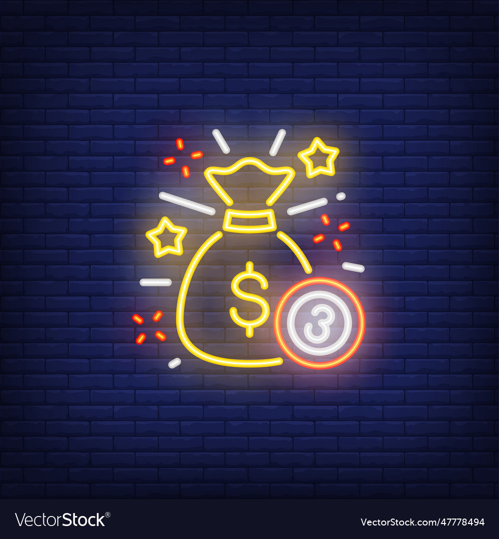 Neon Icon Of Jackpot Royalty Free Vector Image