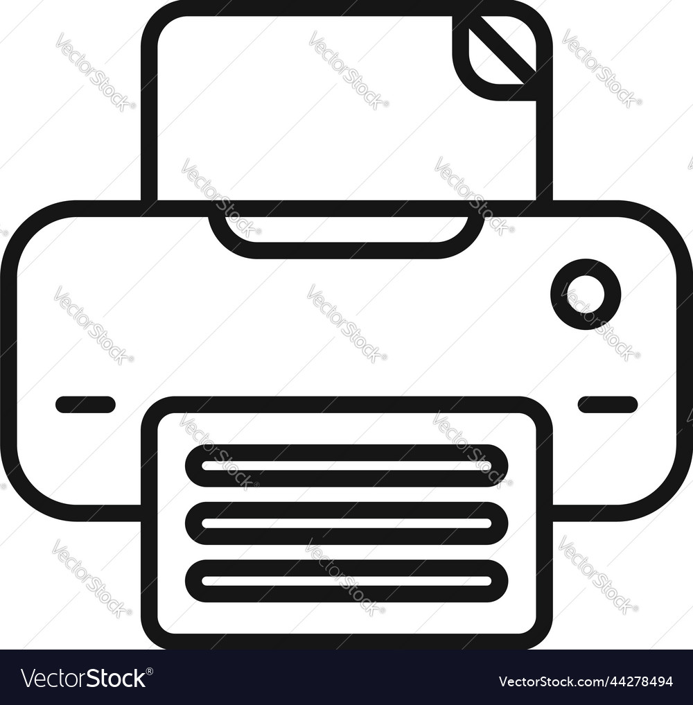 Paper printer icon outline contact email Vector Image