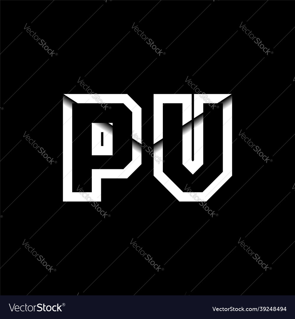 Pv monogram envelope shape style Vector Image Pv monogram envelope shape style