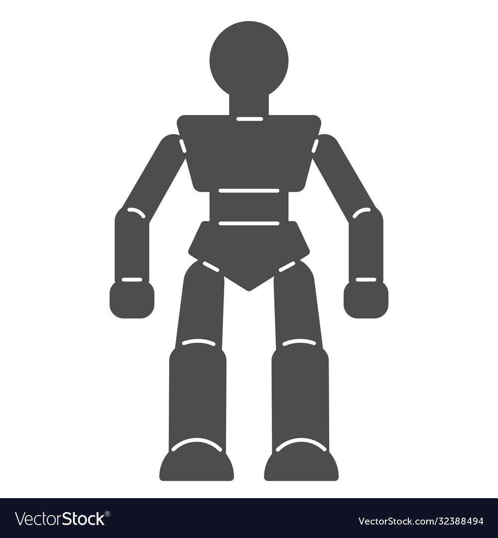 Robot solid icon kids toys concept robotics sign