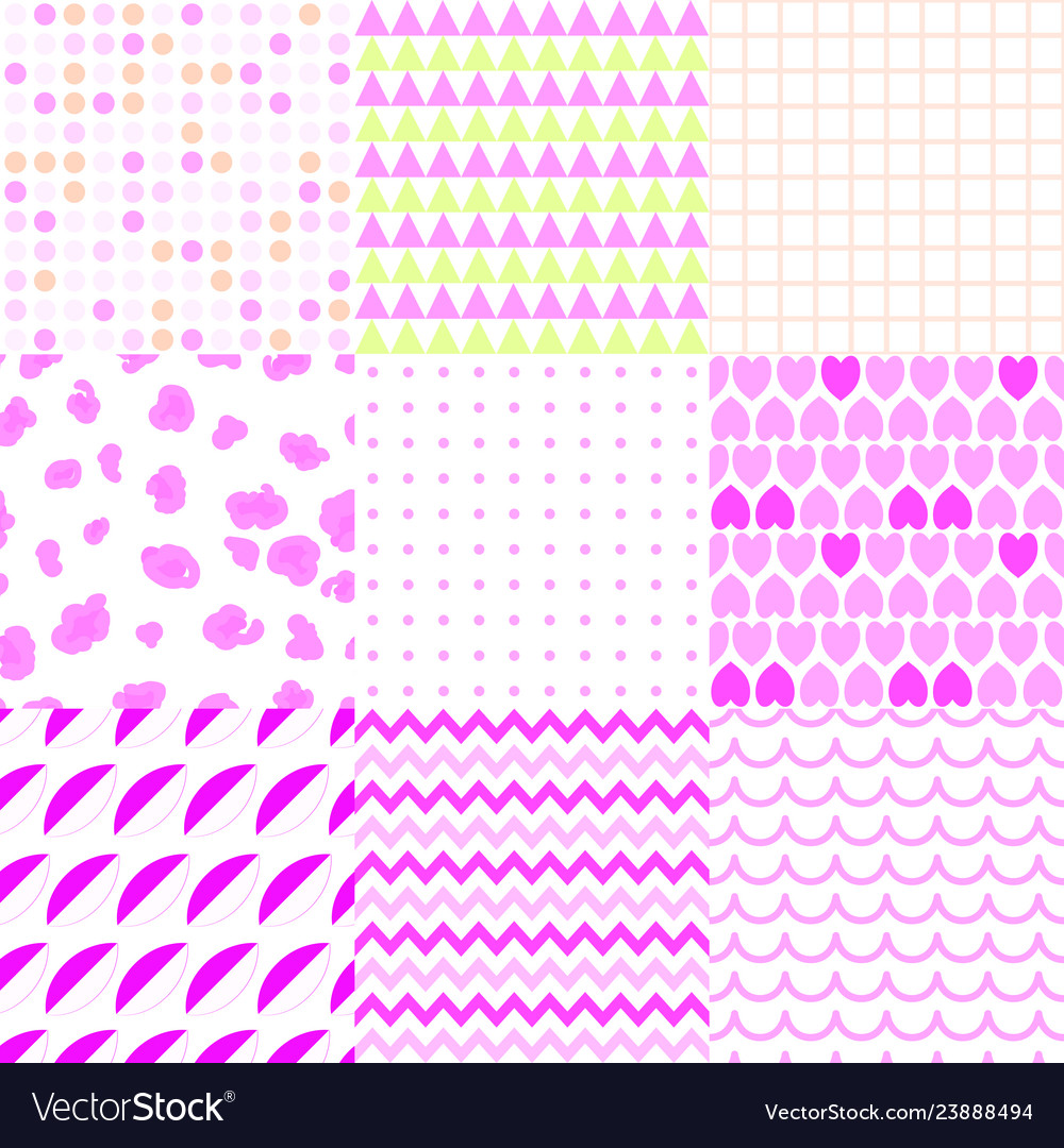 Set of colorful elegant seamless patterns Vector Image Set of colorful elegant seamless patterns